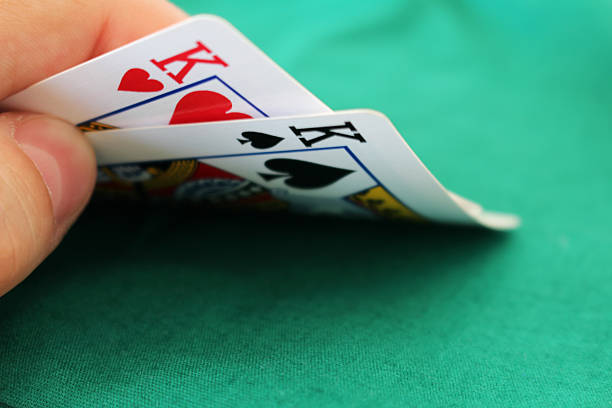istock Poker hand with two kings in a casino 481038344