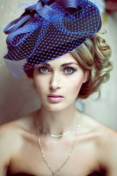 istock Girl in a blue hat retro 481038353