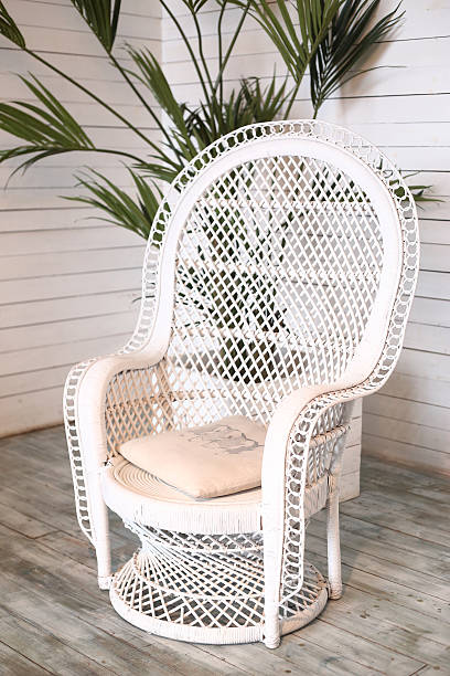 istock wicker white armchair in shabby chic interior 481040500