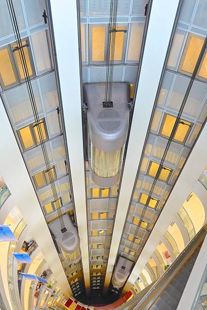 istock Exposed elevators shuttled in the department store 481041084
