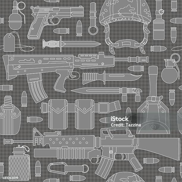 Seamless Military Pattern 01 Stock Illustration - Download Image Now - Backgrounds, Bandolier, Bullet