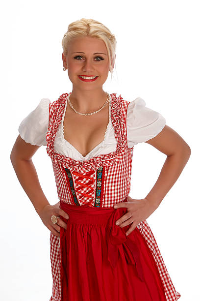 istock Happy young blond woman dirndl portrait 481043187