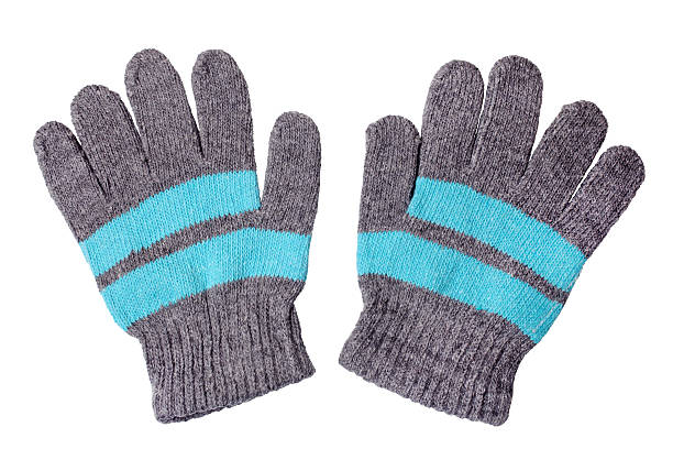 cálida woolen guantes tejidos - guante deportivo fotografías e imágenes de stock