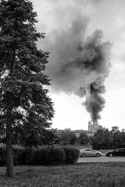 istock Smoke on a church 481044420
