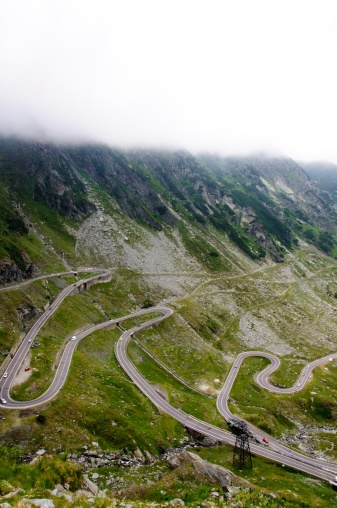View of famous Transfagarasan Highway,  the second-highest paved road in Romania