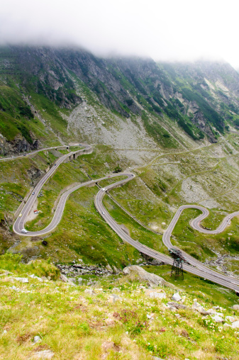 View of famous Transfagarasan Highway,  the second-highest paved road in Romania