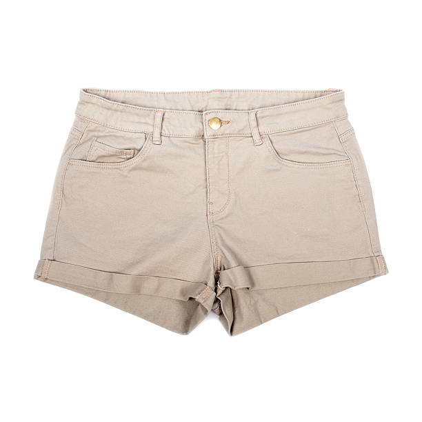istock Women's Khaki Shorts Isolated on White 481048440