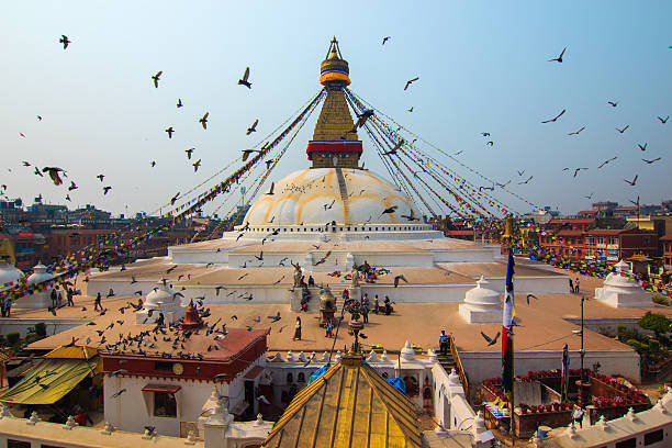 Boudhanath stupa in Kathmandu,Nepal. stock photo
