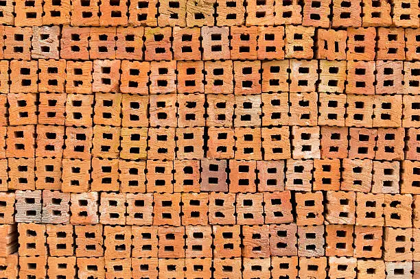close up Brick Construction material prepare for Construction