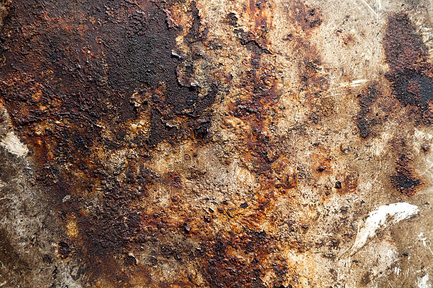 Close-up of Rusted Steel Drum Top stock photo