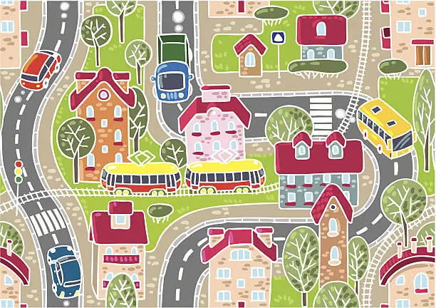 Vector illustration of Road seamless pattern.