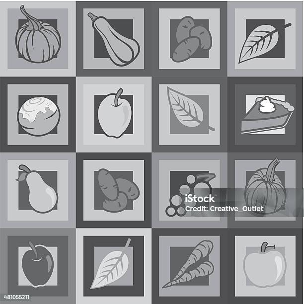 Осенний Значки — стоковая векторная графика и другие изображения на тему 2011 - 2011, Баттернат сквош, Без людей