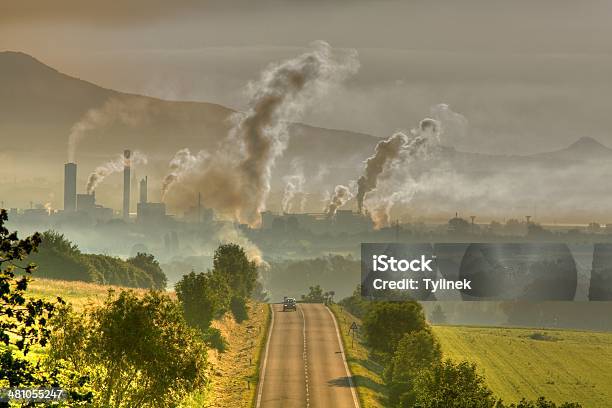 Factory Stock Photo - Download Image Now - Agricultural Field, Air Pollution, Branch - Plant Part