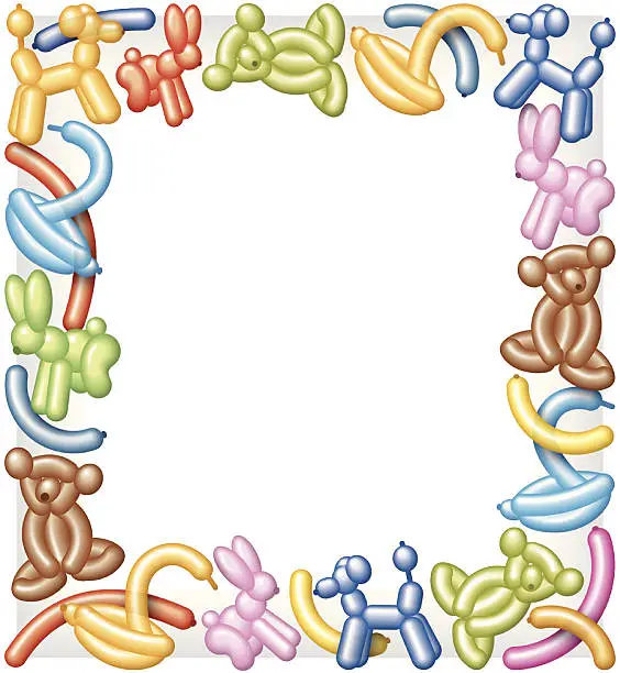 Vector illustration of Balloon Animals Frame C