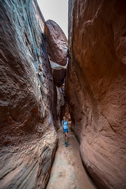 istock Hiker Backpacker Brimstone Gulch Dry Fork Narrows of Coyote 481056306