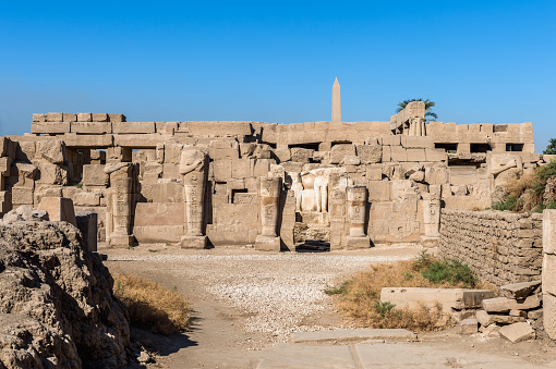 Remains of the Karnak temple, Luxor, Egypt (Ancient Thebes with its Necropolis). UNESCO World Heritage site