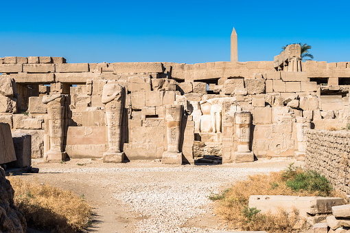 Remains of the Karnak temple, Luxor, Egypt (Ancient Thebes with its Necropolis). UNESCO World Heritage site