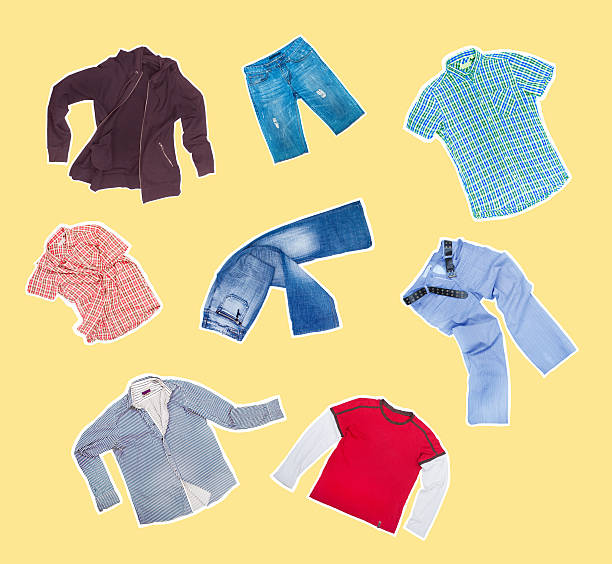 istock collection of clothes on a green background 481056796