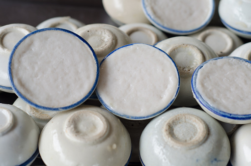 coconut milk custard in small porcelain cup