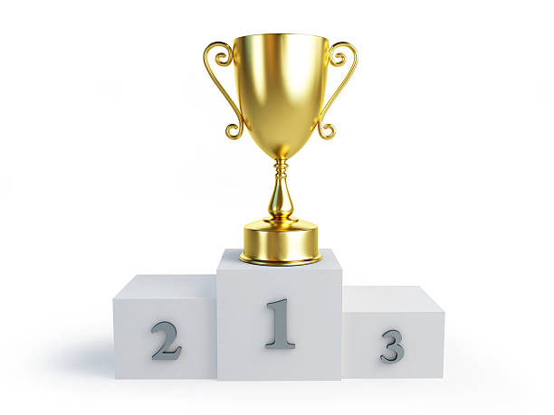 istock gold trophy cup winners pedestal on a white background 481060759
