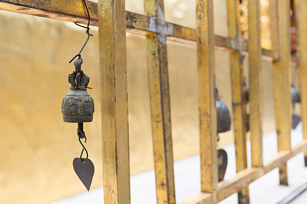 istock The bell hang on the net in temple area 481061180