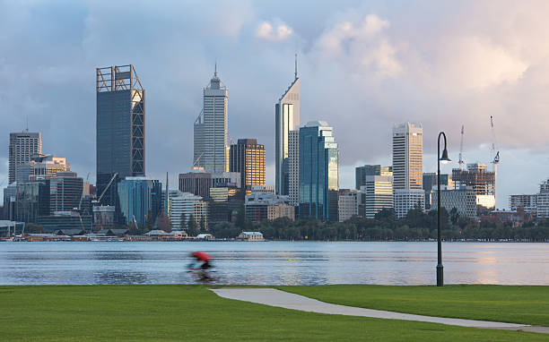 istock Lone early morning cyclist Perth City 481062422