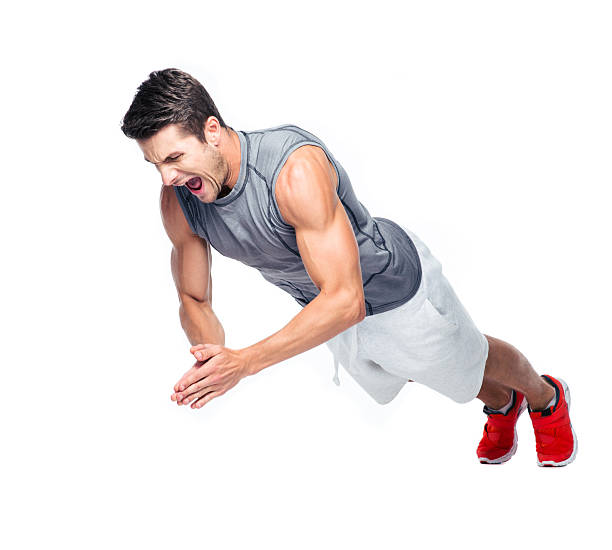 istock Fitness man doing exercises on the floor 481062942