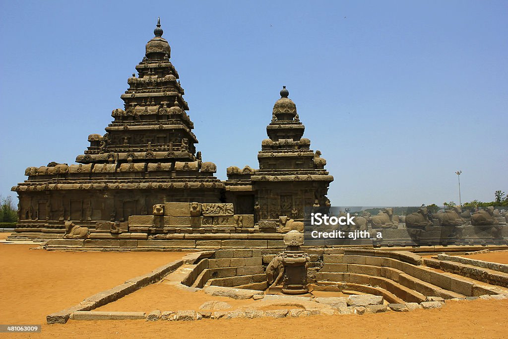 Shore temple Mamallapuram, Tamil Nadu, India Shore temple at blue sky in Mamallapuram, Tamil Nadu, India Archaeology Stock Photo