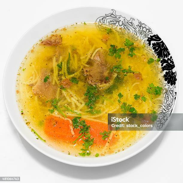 Soup In Plate Stock Photo - Download Image Now - Carrot, Chicken Soup, Color Image