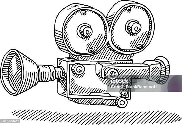 Classic Movie Camera Drawing Stock Illustration - Download Image Now - Movie Camera, Movie, Drawing - Art Product
