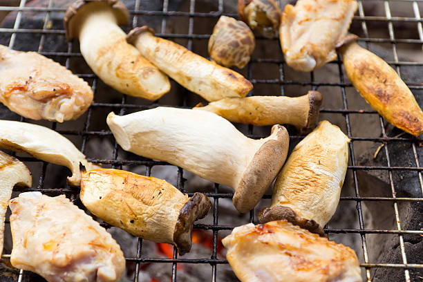 istock Cooking mushrooms on the grill 481067476