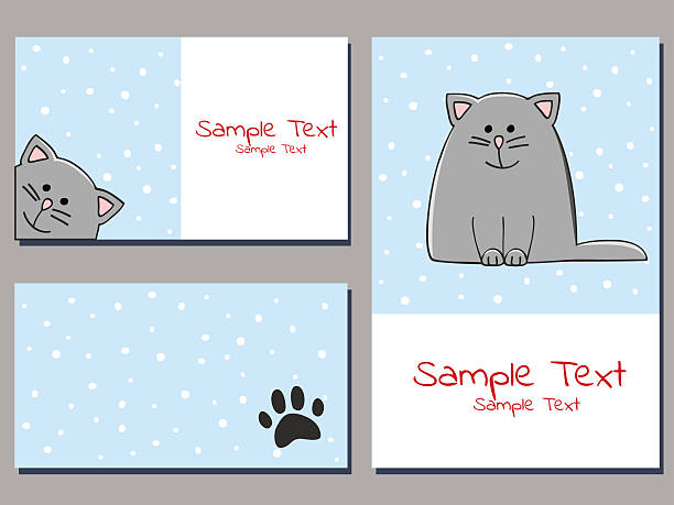 snowcat 카드 - invitation blank smiling business card stock illustrations