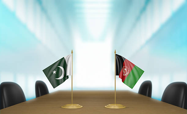 pakistan und afghanistan beziehungen und handelsabkommen gespräche 3d-abbildung - support horizontal war afghanistan stock-fotos und bilder