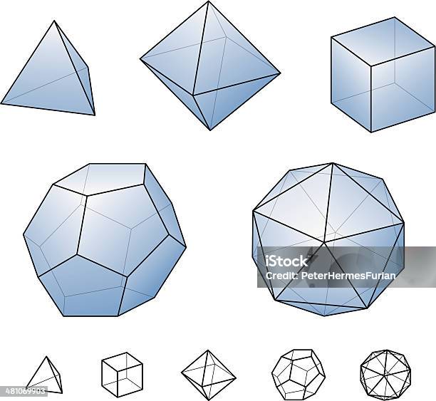 Surfaces Platonic Unis Avec Zone Bleue Vecteurs libres de droits et plus d'images vectorielles de Dodécaèdre - Dodécaèdre, Pythagore, Angle