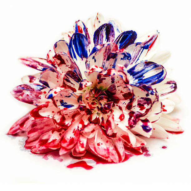 istock Blue Red Painted Bloody Flower 481070383