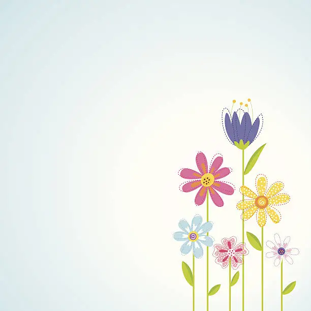 Vector illustration of Spring Flowers Background