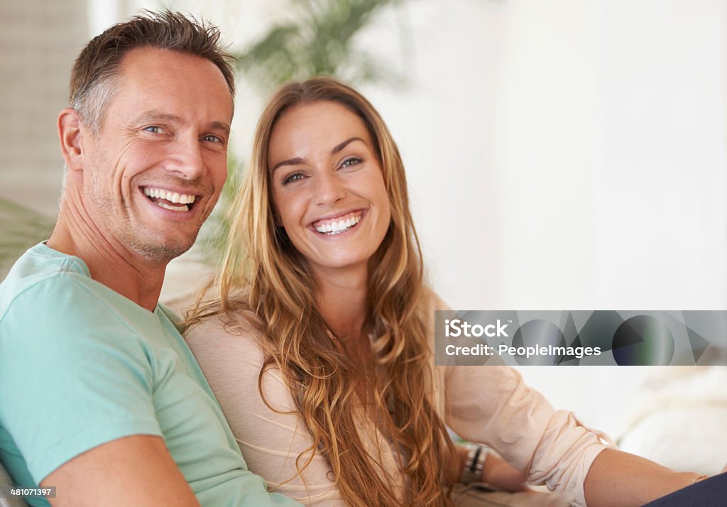 Love and laughter Portrait of a happy couple smiling at youhttp://195.154.178.81/DATA/i_collage/pi/shoots/783220.jpg Couple - Relationship Stock Photo