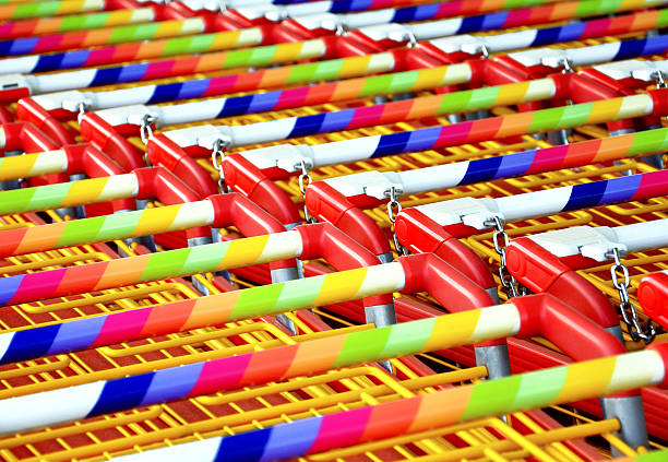istock shopping carts with iridescent rainbow colored handles 481073626