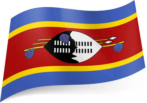 Vector illustration of State flag of Swaziland