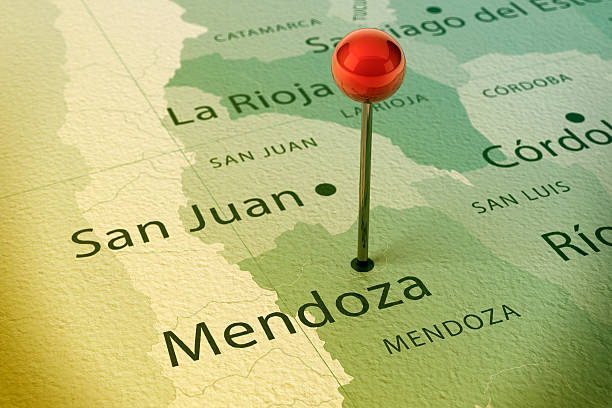 istock Mendoza Map City Straight Pin Vintage 481074001