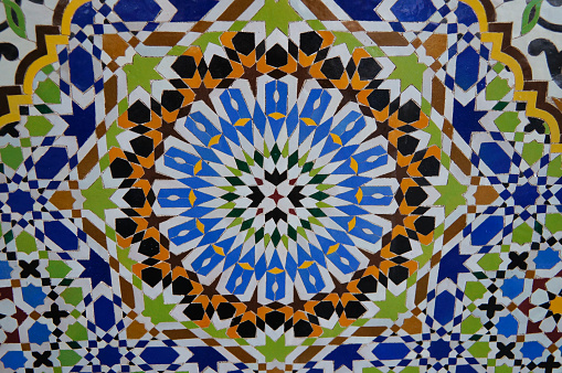 Beautiful Moroccan tile pattern in Fez,Morocco