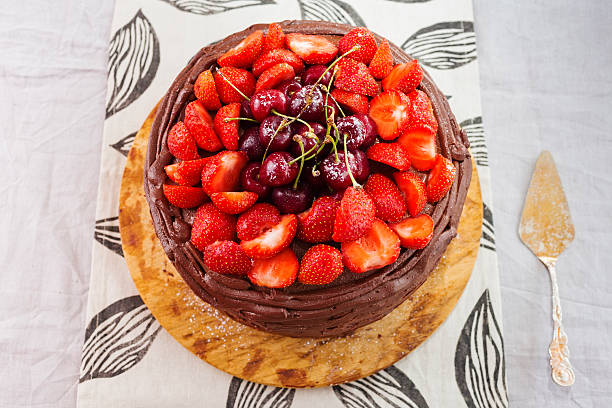 istock Chocolate cake with strawberry and merry 481074602
