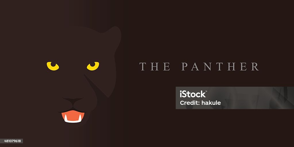 Panther, Cat breed face cartoon flat icon design Mountain Lion stock vector