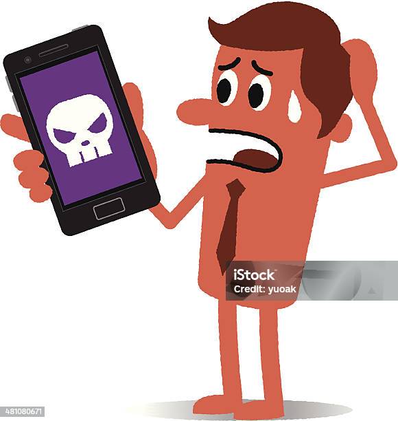 Smartphone Troubles Stock Illustration - Download Image Now - Demon - Fictional Character, Adult, Animal Body Part