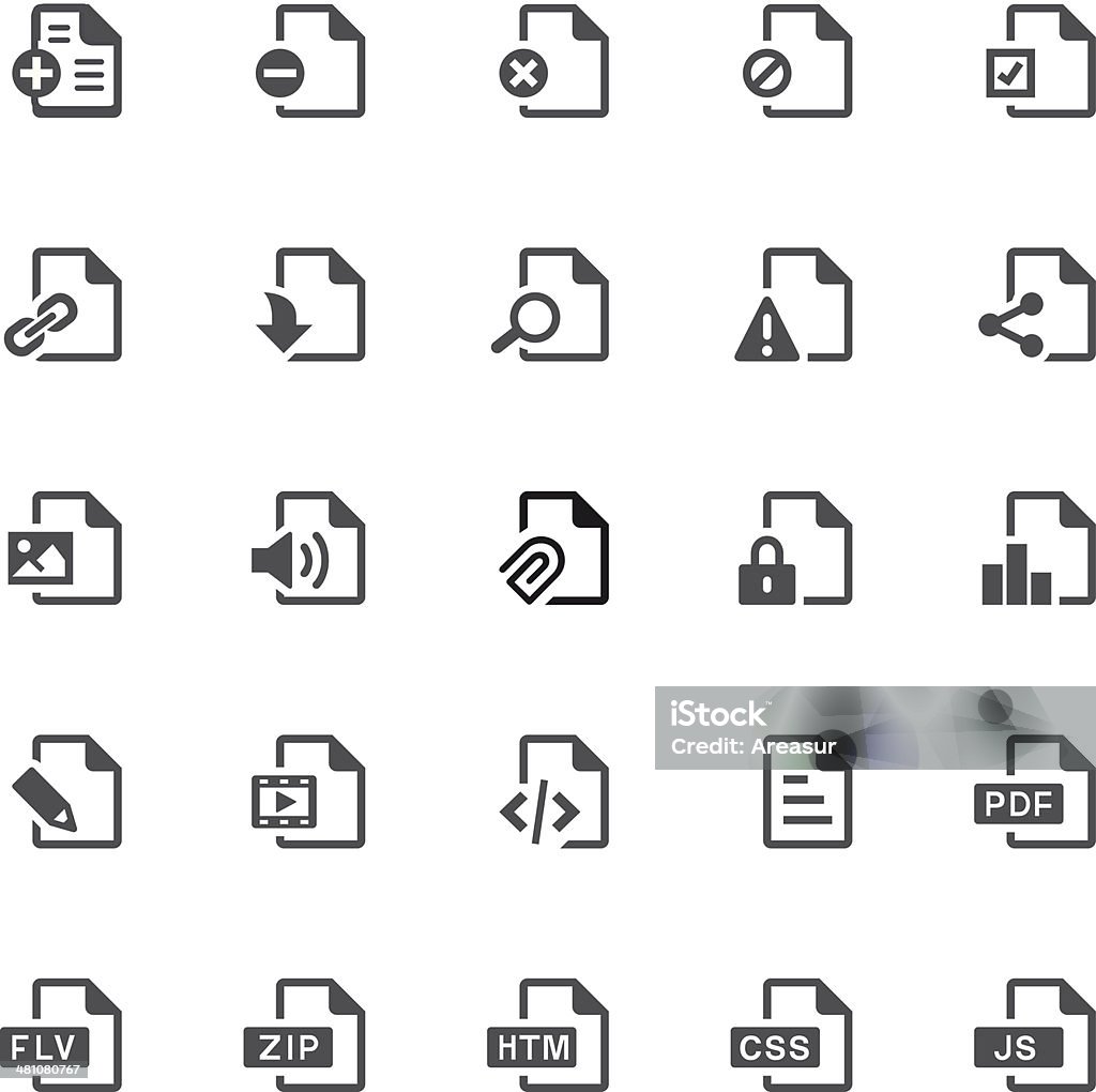 Iconos de documento/Funciones básicas de un toque - arte vectorial de Ícono libre de derechos