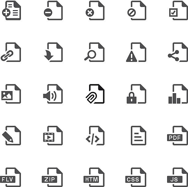 ikony dokumentu/one-touch podstawy - file stock illustrations