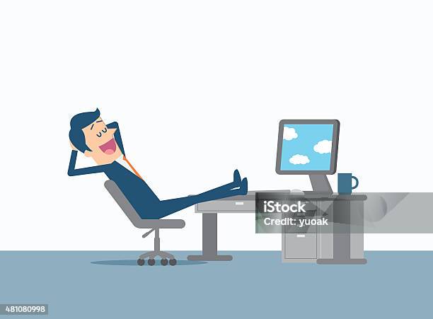 Relaxing Businessman Stock Illustration - Download Image Now - Laziness, Working, Relaxation