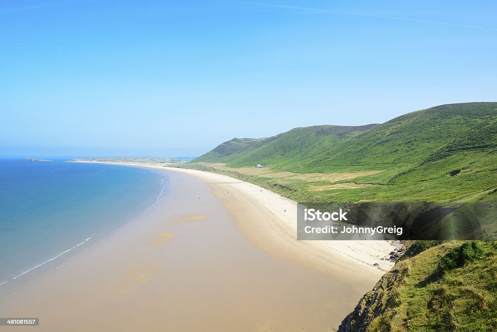 Rhossili Bay Rhossili Bay Beach, Gower Peninsula, Wales.  Wales Stock Photo