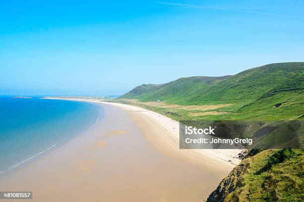 Rhossili Bay Stock Photo - Download Image Now - Wales, Gower Peninsular, Rhossili Bay