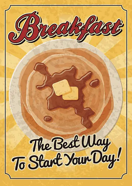 Vector illustration of Vintage Breakfast Poster